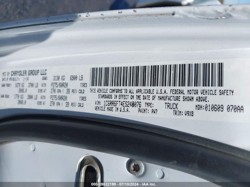 2014 Ram 1500 Express VIN: 1C6RR6FT4ES248076 Lot: 39832199