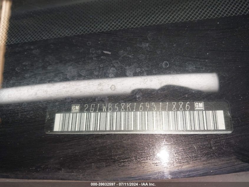 2006 Chevrolet Impala Ls VIN: 2G1WB58K169311886 Lot: 39832597