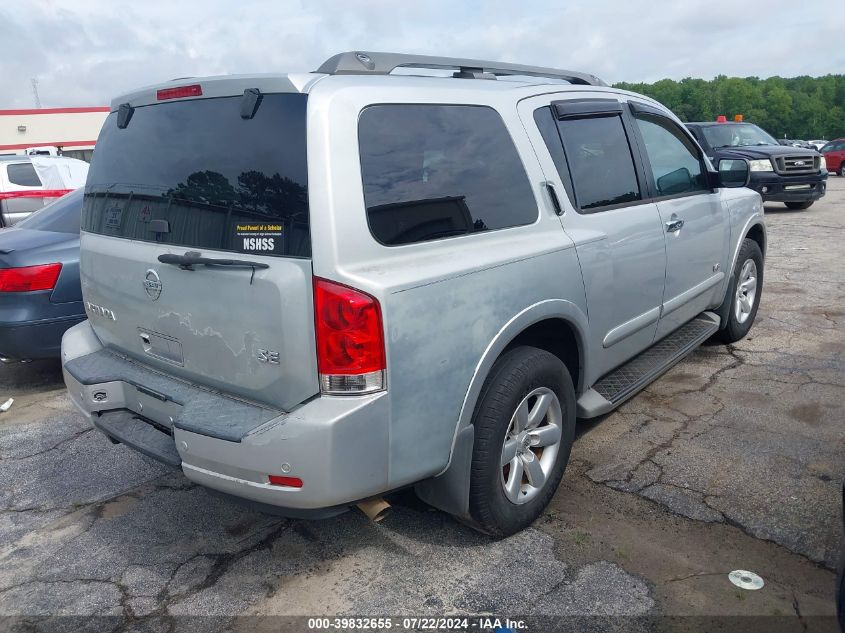 2008 Nissan Armada Se VIN: 5N1BA08D48N603251 Lot: 39832655