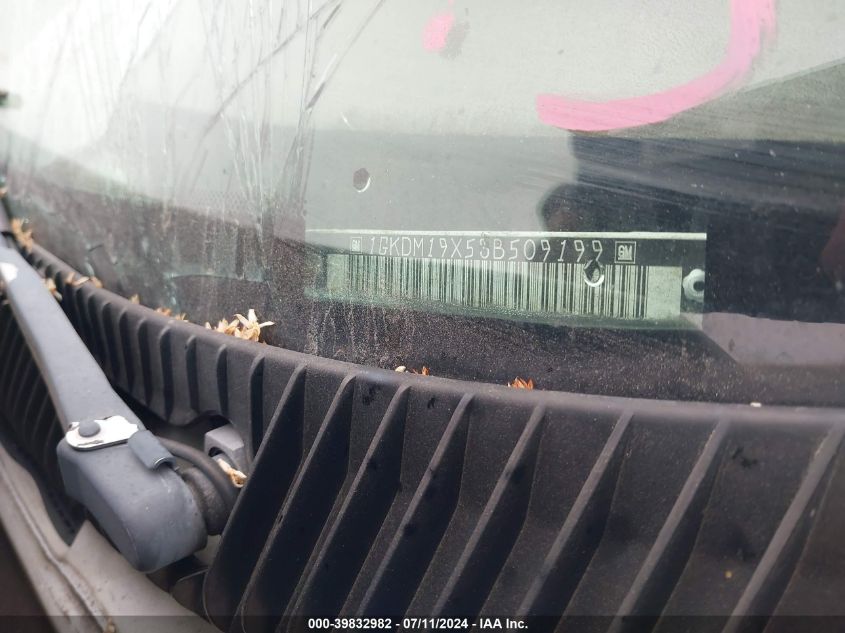 2003 GMC Safari VIN: 1GKDM19X53B509199 Lot: 39832982