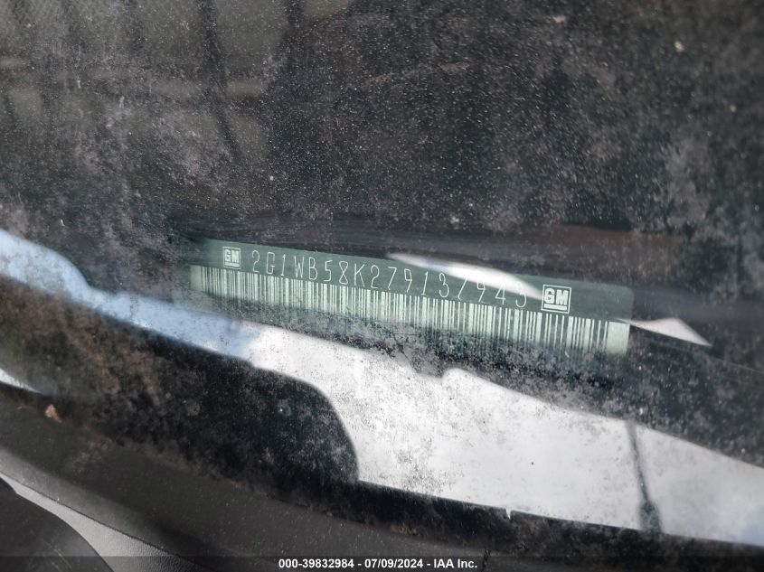 2007 Chevrolet Impala Ls VIN: 2G1WB58K279137943 Lot: 39832984