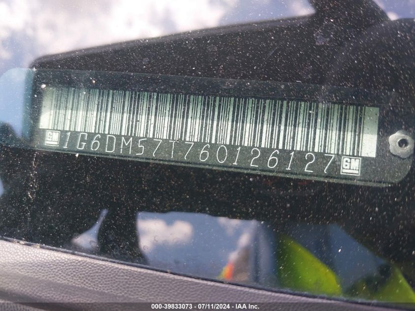 2006 Cadillac Cts Standard VIN: 1G6DM57T760126127 Lot: 39833073