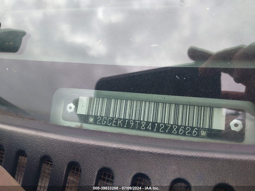 2004 Chevrolet Silverado 1500 Ls VIN: 2GCEK19T841278626 Lot: 39833208