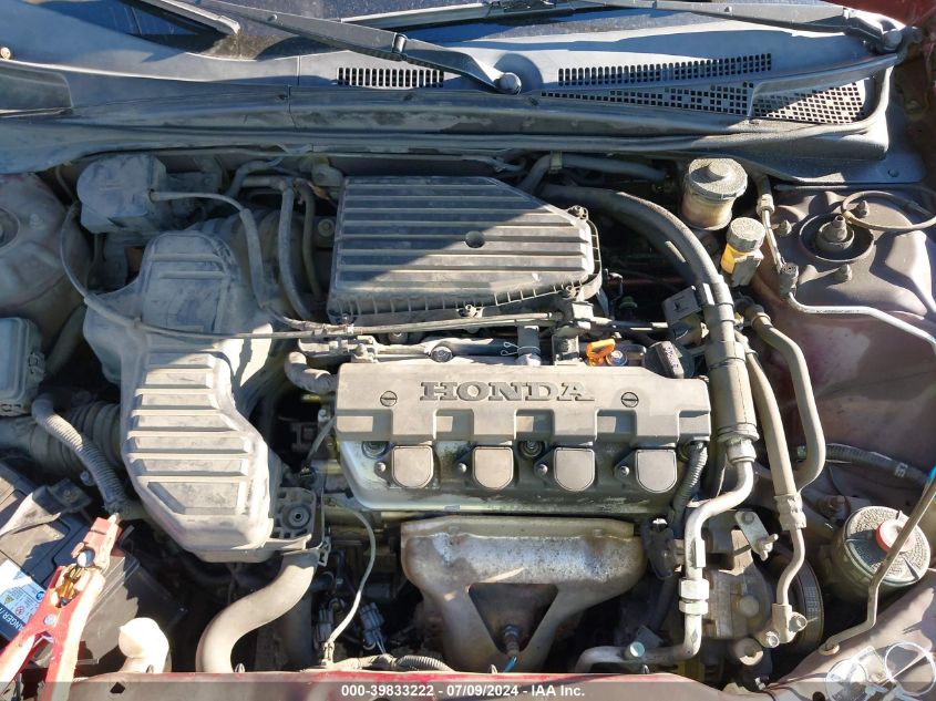 2003 Honda Civic Lx VIN: 2HGES15513H596165 Lot: 39833222