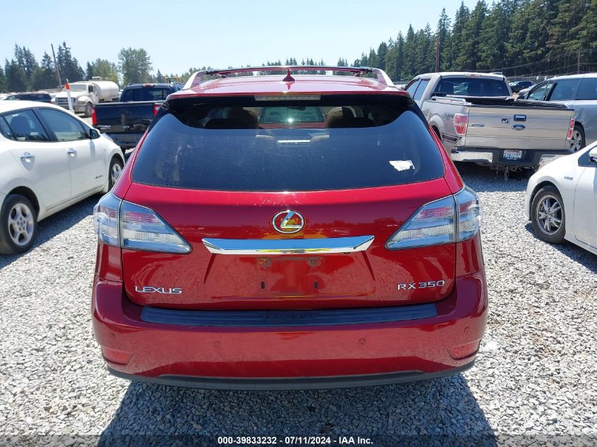 2012 Lexus Rx 350 VIN: 2T2BK1BA4CC143036 Lot: 39833232