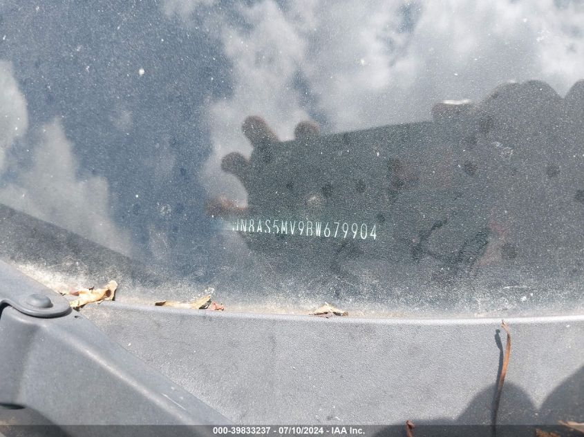 2011 Nissan Rogue Sv VIN: JN8AS5MV9BW679904 Lot: 39833237