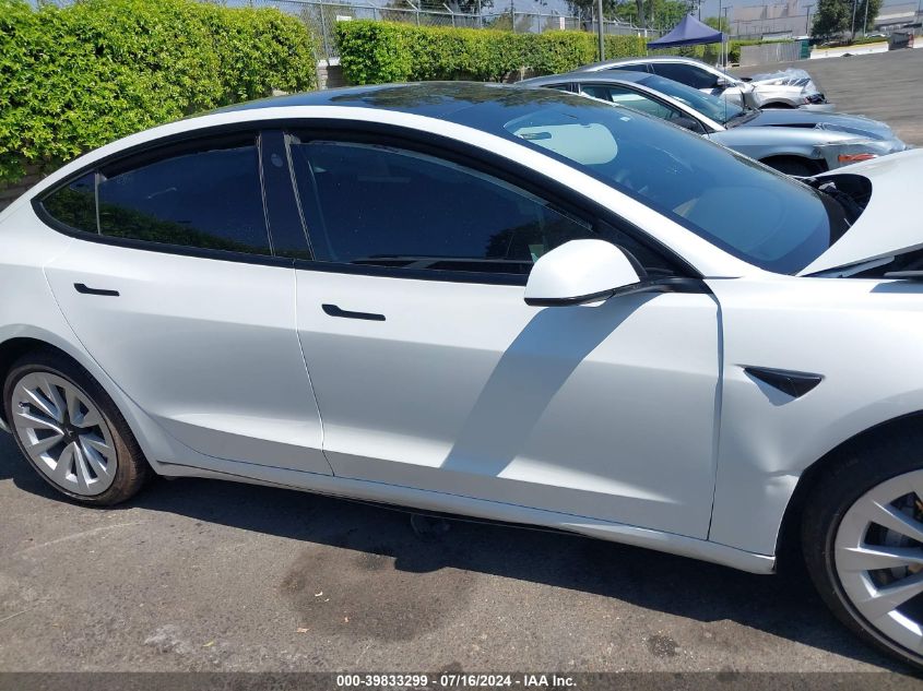 2022 Tesla Model 3 Long Range Dual Motor All-Wheel Drive VIN: 5YJ3E1EB9NF130382 Lot: 39833299