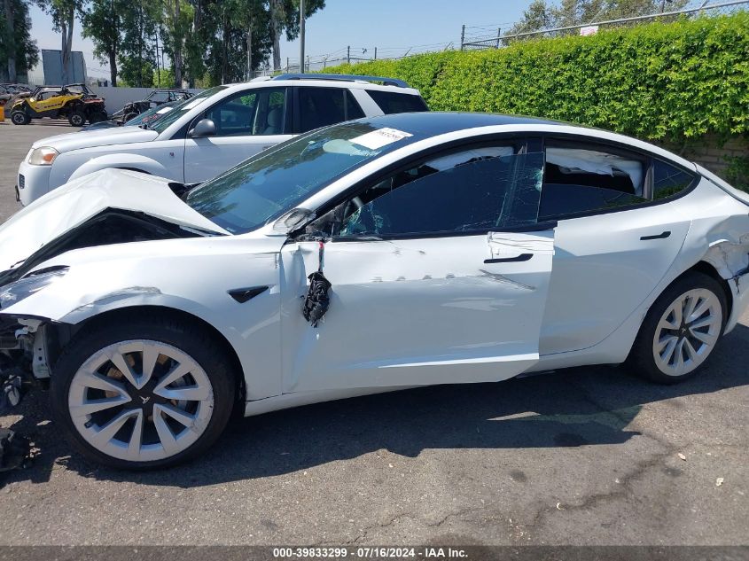 2022 Tesla Model 3 Long Range Dual Motor All-Wheel Drive VIN: 5YJ3E1EB9NF130382 Lot: 39833299