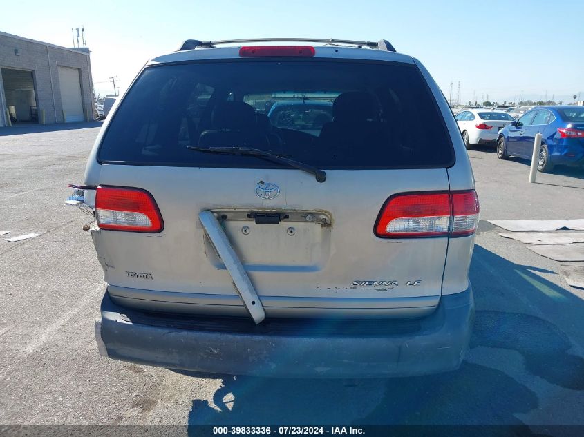 2002 Toyota Sienna Le VIN: 4T3ZF13C32U449737 Lot: 39833336