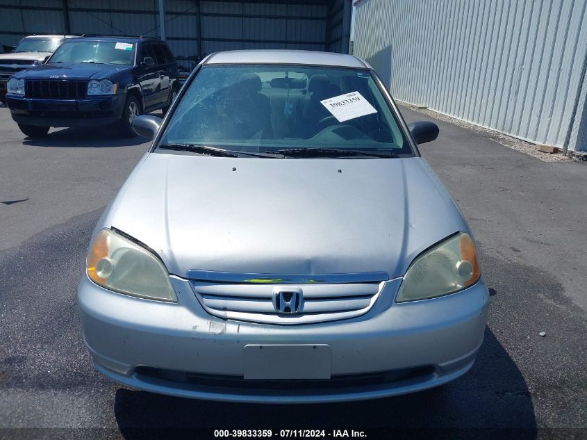 2003 Honda Civic Lx VIN: 1HGES16613L037161 Lot: 39833359