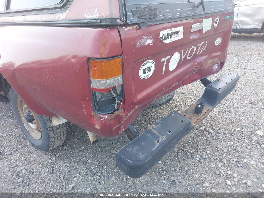 1991 Toyota Pickup 1/2 Ton Short Wheelbase VIN: JT4RN81A6M5125382 Lot: 39833442