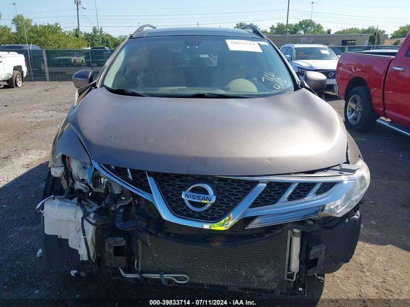 2012 Nissan Murano Sl VIN: JN8AZ1MW5CW222814 Lot: 39833714