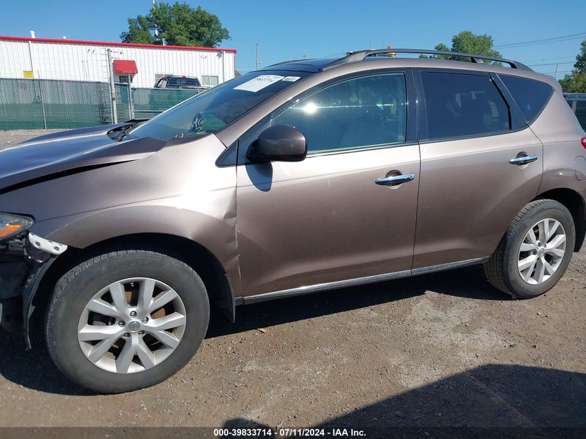 2012 Nissan Murano Sl VIN: JN8AZ1MW5CW222814 Lot: 39833714