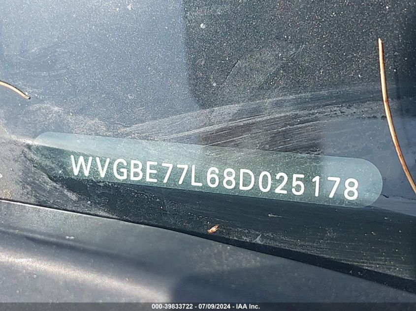 2008 Volkswagen Touareg 2 Vr6 Fsi VIN: WVGBE77L68D025178 Lot: 39833722