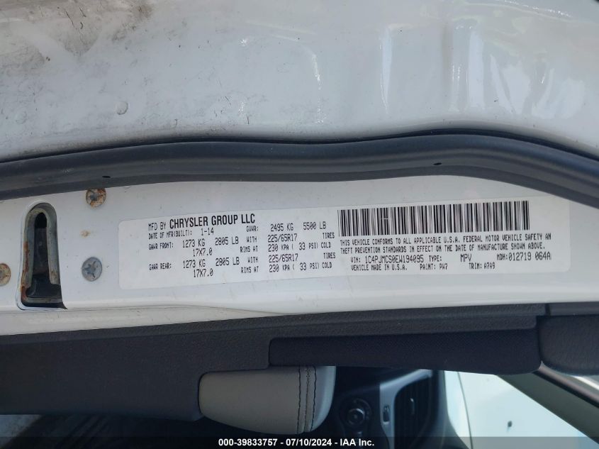 2014 Jeep Cherokee Latitude VIN: 1C4PJMCS0EW194095 Lot: 39833757