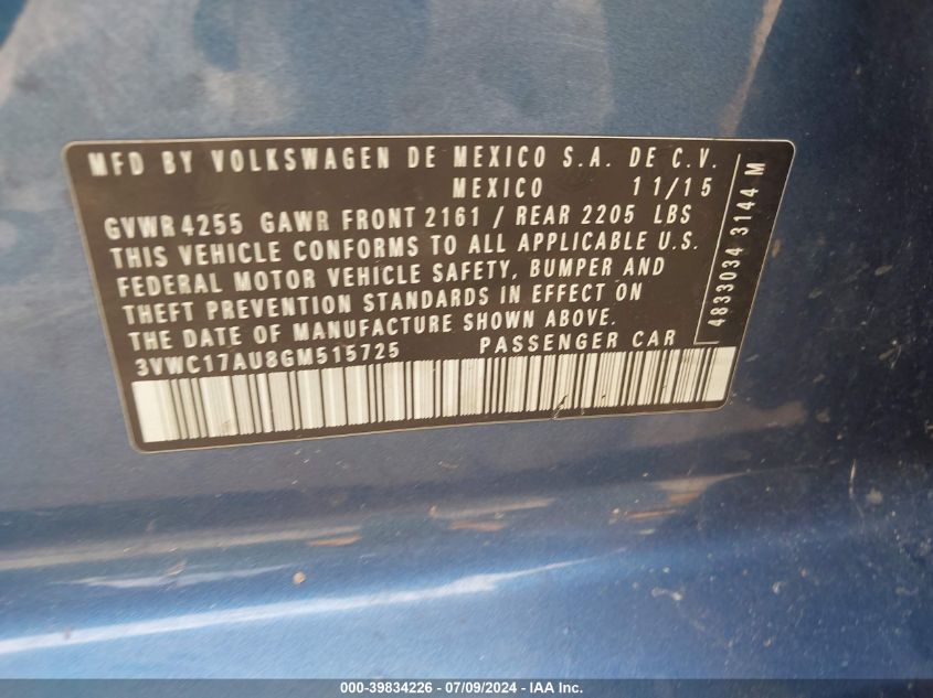 2016 VOLKSWAGEN GOLF SPORTWAGEN TSI SE 4-DOOR - 3VWC17AU8GM515725