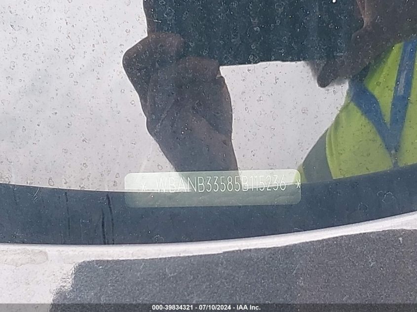 2005 BMW 545I VIN: WBANB33585B115236 Lot: 39834321