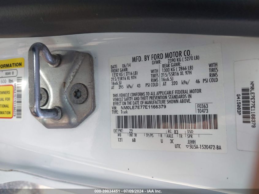 NM0LE7E77E1166379 2014 Ford Transit Connect Xl