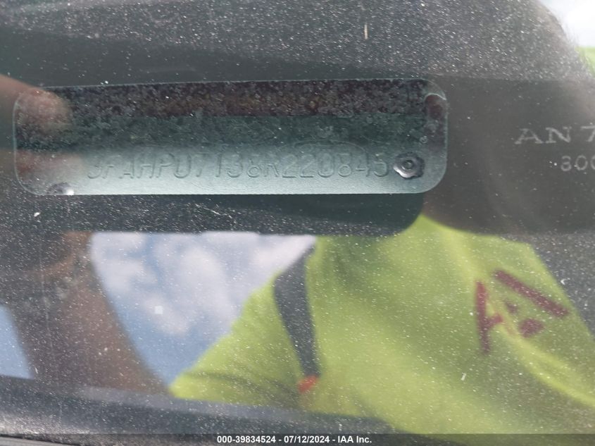 2008 Ford Fusion Se VIN: 3FAHP07138R220845 Lot: 39834524