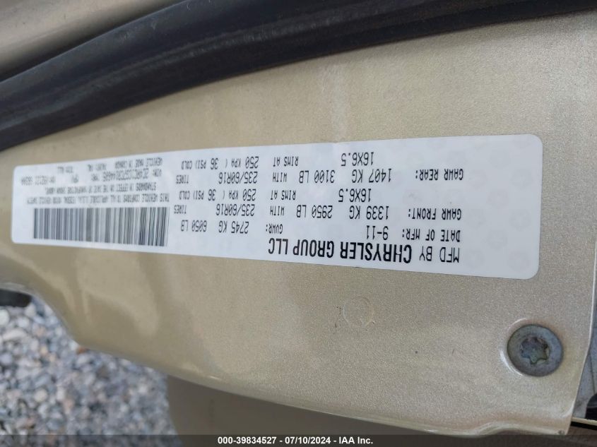 2012 Chrysler Town & Country Touring-L VIN: 2C4RC1CG7CR144605 Lot: 39834527