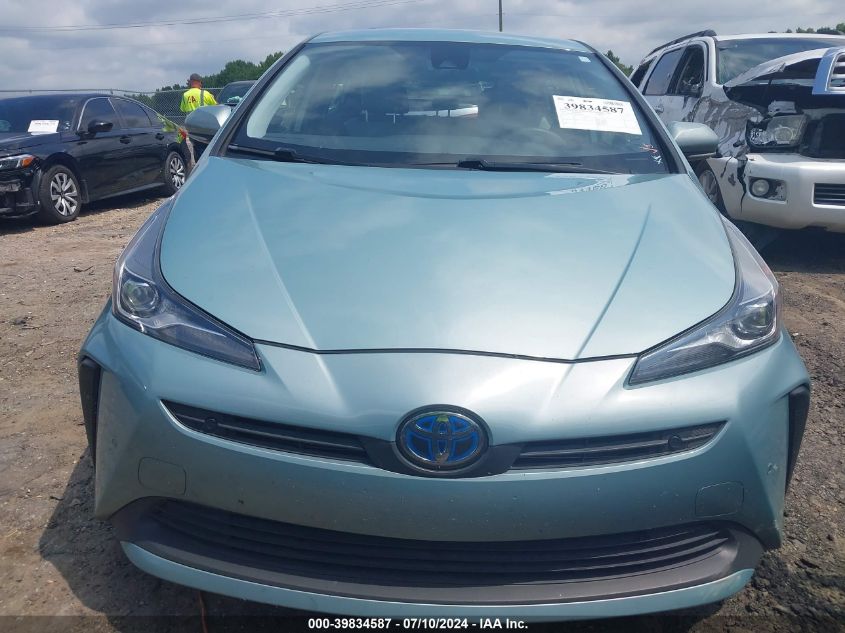 2019 Toyota Prius Le VIN: JTDKARFU0K3100539 Lot: 39834587