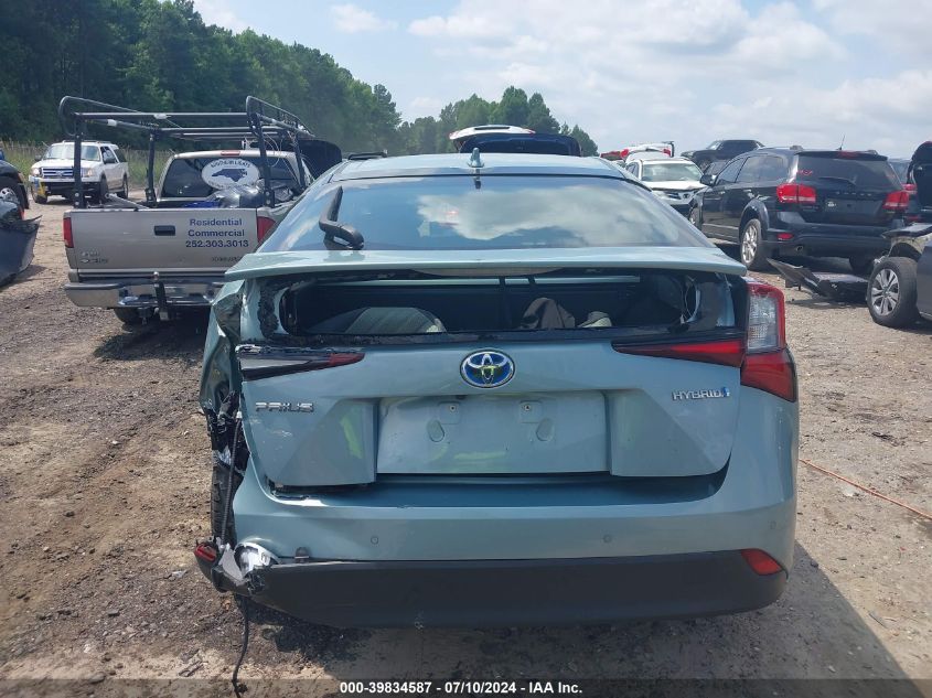 2019 Toyota Prius Le VIN: JTDKARFU0K3100539 Lot: 39834587