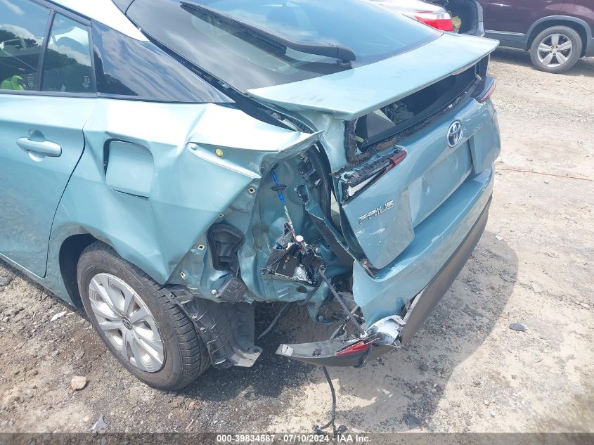 2019 Toyota Prius Le VIN: JTDKARFU0K3100539 Lot: 39834587