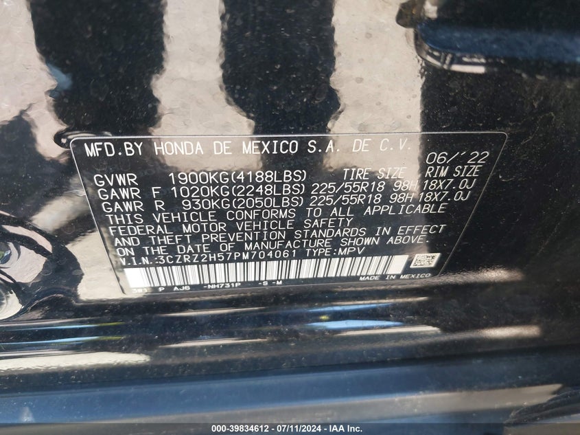 2023 HONDA HR-V AWD SPORT - 3CZRZ2H57PM704061