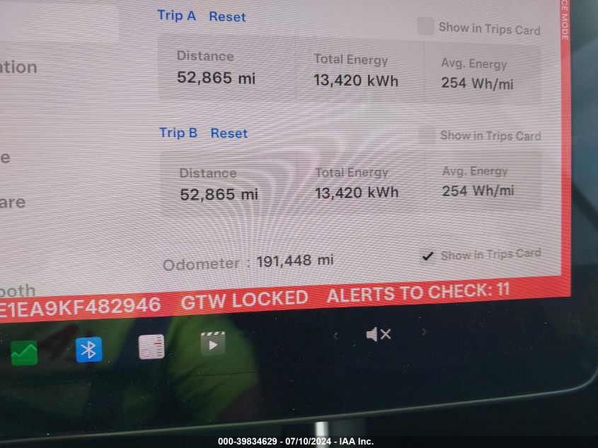 2019 Tesla Model 3 VIN: 5YJ3E1EA9KF482946 Lot: 39834629