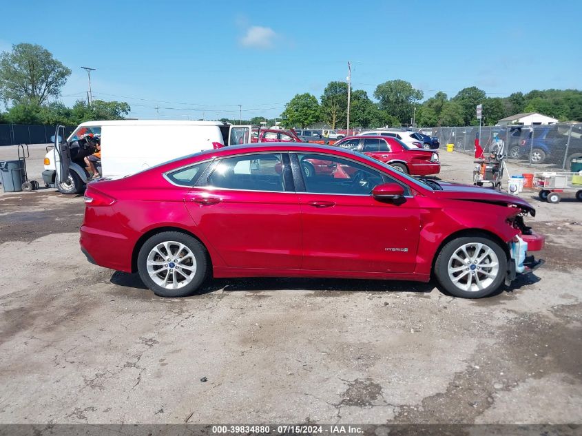 2019 Ford Fusion Hybrid Se VIN: 3FA6P0LU2KR225856 Lot: 39834880