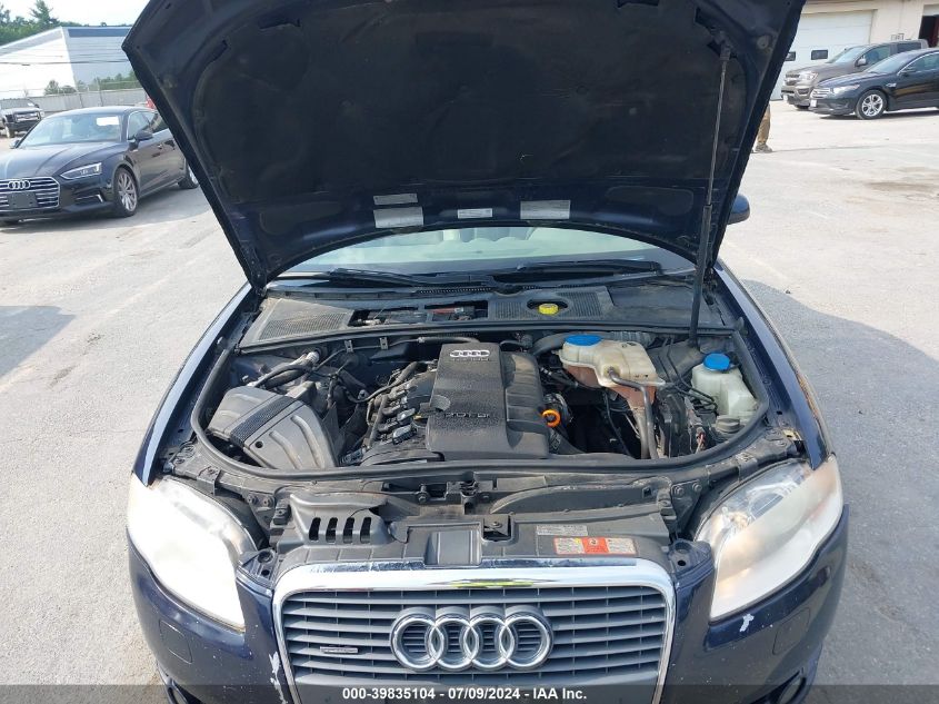 2007 Audi A4 2.0T VIN: WAUDF48H37K017579 Lot: 39835104