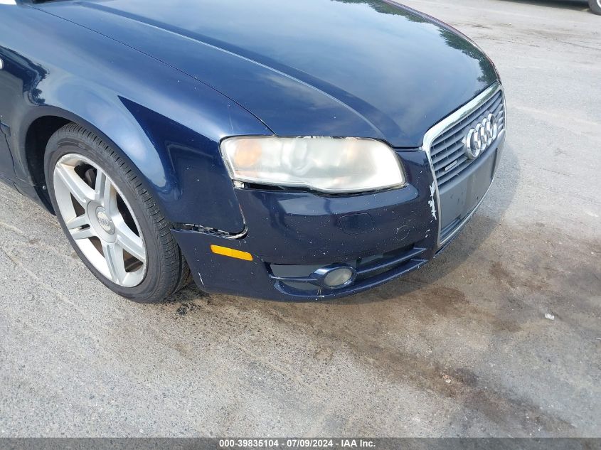 2007 Audi A4 2.0T VIN: WAUDF48H37K017579 Lot: 39835104