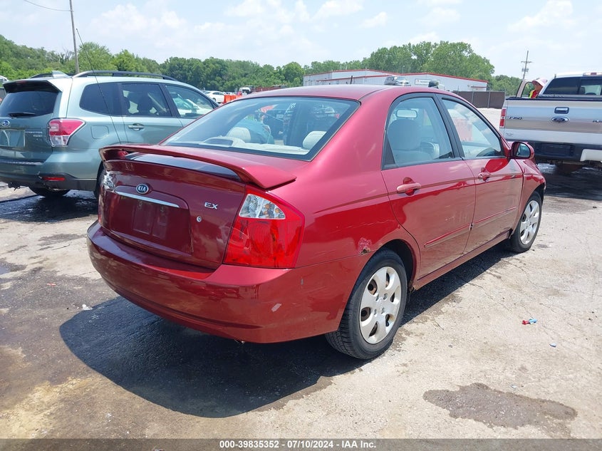 2006 Kia Spectra Ex/Lx/Sx VIN: KNAFE121665259186 Lot: 39835352