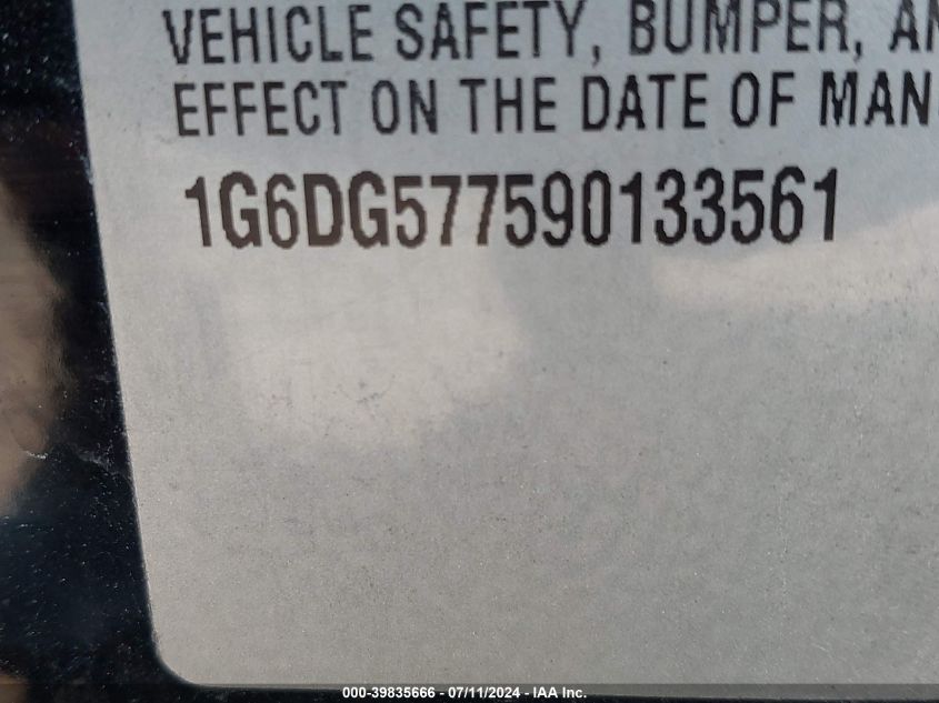 2009 Cadillac Cts Standard VIN: 1G6DG577590133561 Lot: 39835666