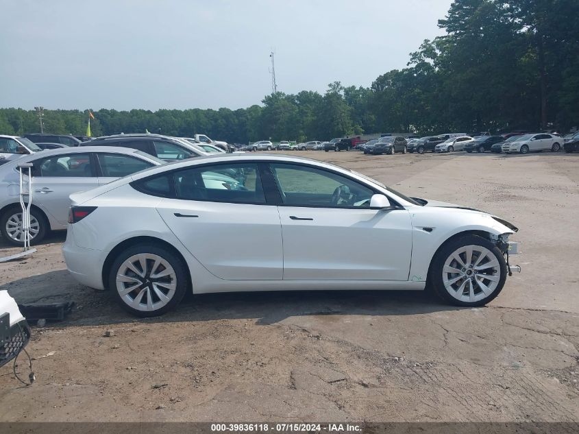 2022 Tesla Model 3 Long Range Dual Motor All-Wheel Drive VIN: 5YJ3E1EB4NF181627 Lot: 39836118