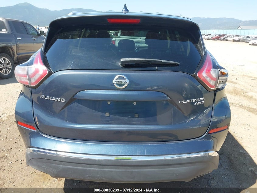 2016 Nissan Murano Platinum VIN: 5N1AZ2MH8GN154650 Lot: 39836239