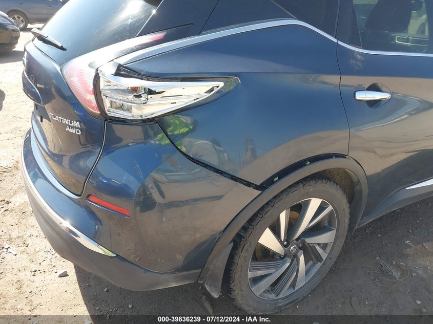 2016 Nissan Murano Platinum VIN: 5N1AZ2MH8GN154650 Lot: 39836239