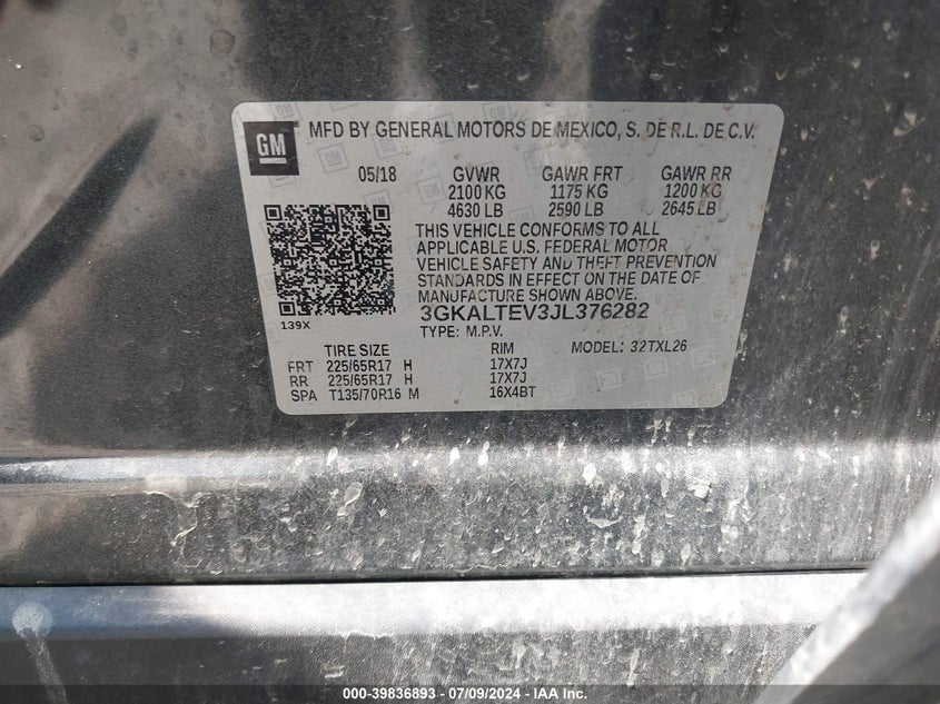 2018 GMC TERRAIN SLE - 3GKALTEV3JL376282