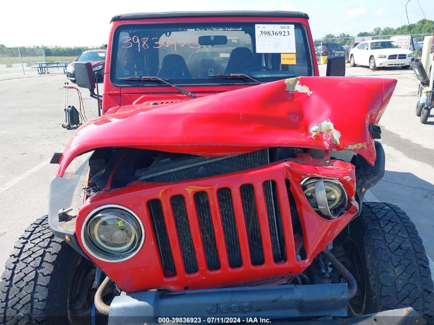 1997 Jeep Wrangler Se VIN: 1J4FY29P7VP459856 Lot: 39836923