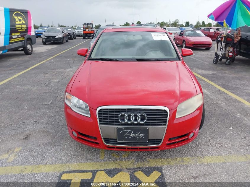 2007 Audi A4 2.0T VIN: WAUAF78E77A094942 Lot: 39837146