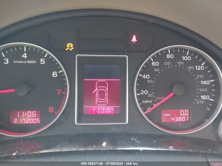 2007 Audi A4 2.0T VIN: WAUAF78E77A094942 Lot: 39837146