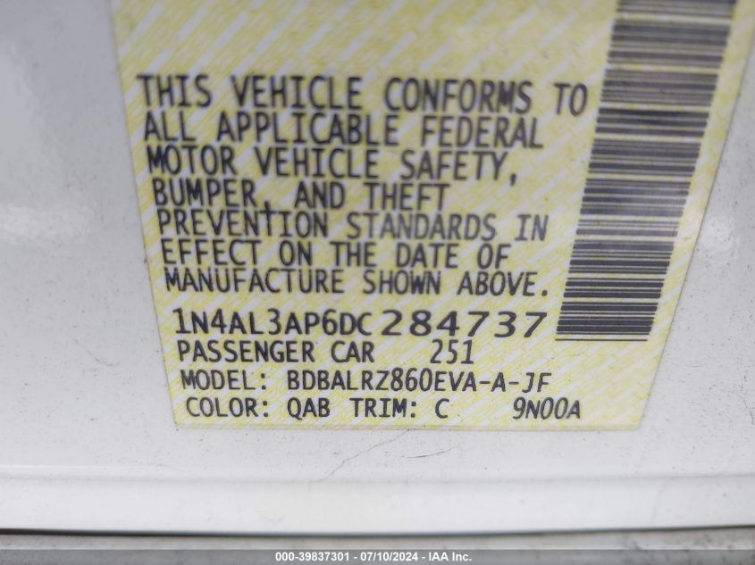 1N4AL3AP6DC284737 2013 Nissan Altima 2.5 S
