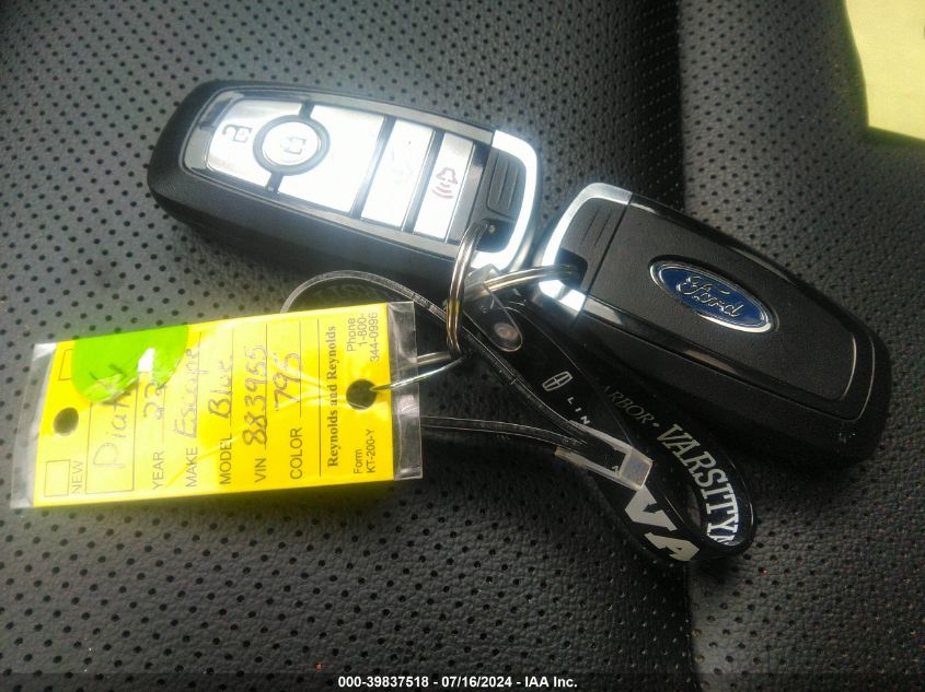 2022 Ford Escape Sel VIN: 1FMCU9H6XNUB83658 Lot: 39837518