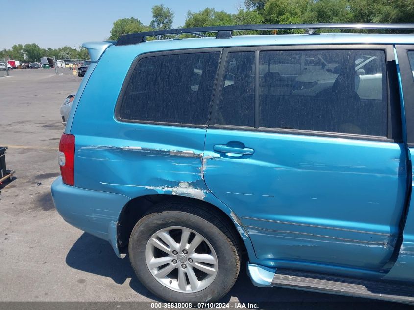 2006 Toyota Highlander Hybrid Limited V6 VIN: JTEEW21A760017227 Lot: 39838008