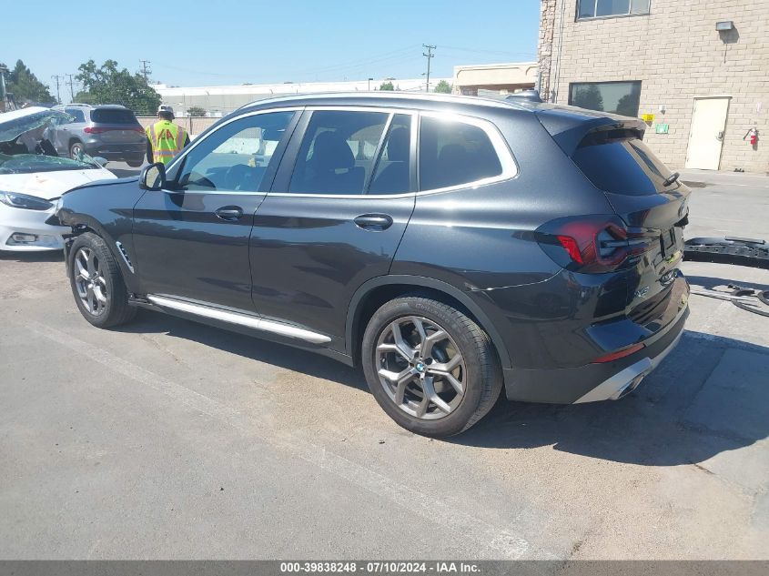 2022 BMW X3 xDrive30I VIN: WBX57DP02NN185163 Lot: 39838248