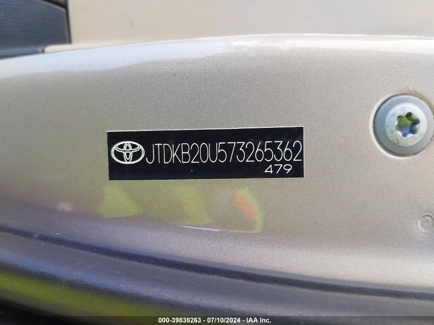 2007 Toyota Prius VIN: JTDKB20U573265362 Lot: 39838263