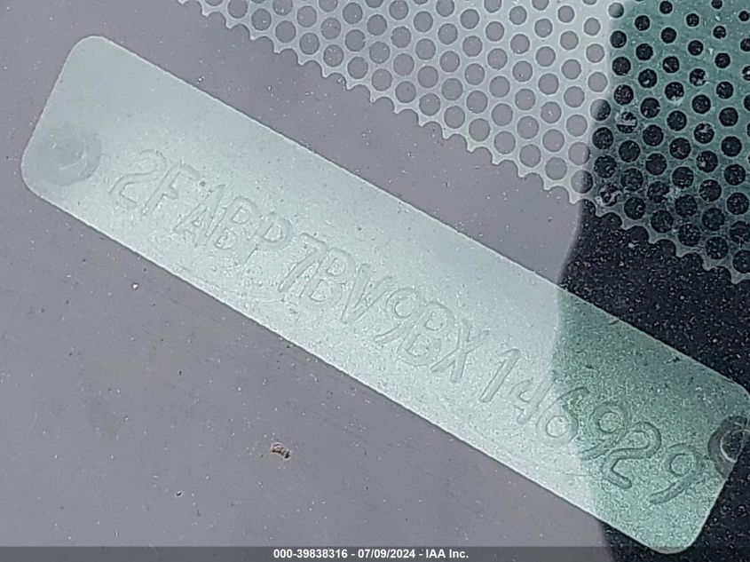 2011 Ford Crown Victoria Police Interceptor VIN: 2FABP7BV9BX146929 Lot: 39838316