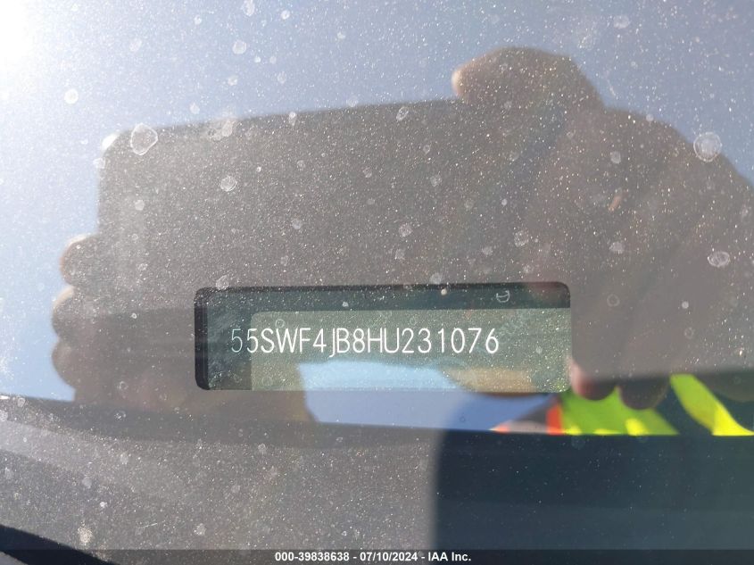 2017 Mercedes-Benz C 300 300 VIN: 55SWF4JB8HU231076 Lot: 39838638