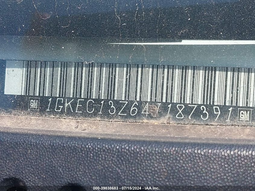 2004 GMC Yukon Slt VIN: 1GKEC13Z64J187391 Lot: 39838683