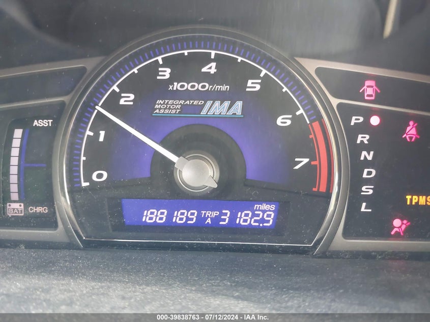2008 Honda Civic Hybrid Hybrid VIN: JHMFA36228S010206 Lot: 39838763